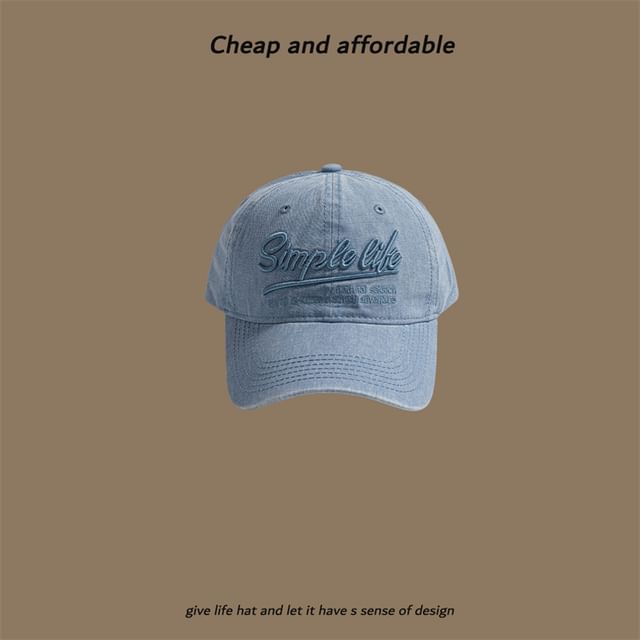 Embroidered Cap Letter Washed