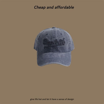 Embroidered Cap Letter Washed