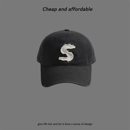 Cap Distressed Letter Applique