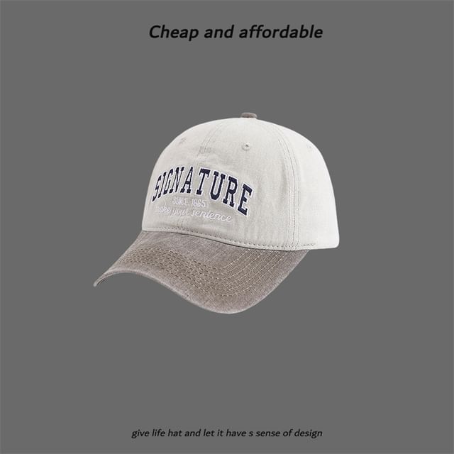 Cap Letter Embroidered Two-Tone