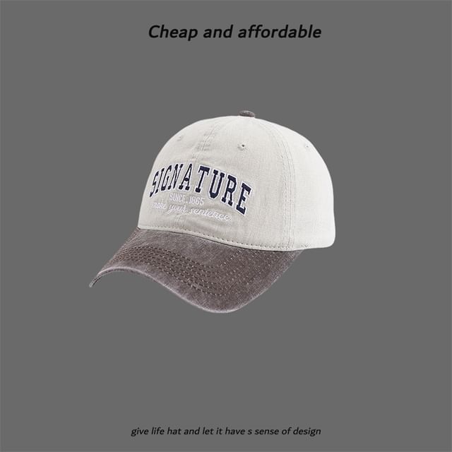 Cap Letter Embroidered Two-Tone