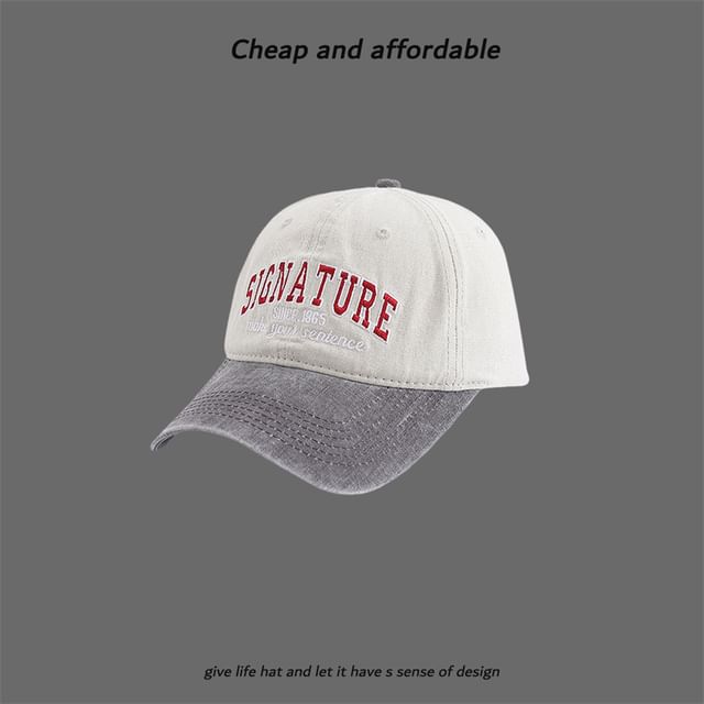 Cap Letter Embroidered Two-Tone