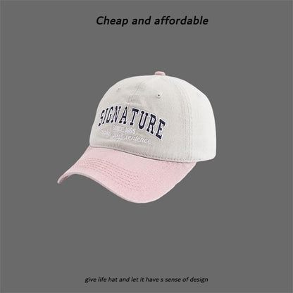 Cap Letter Embroidered Two-Tone