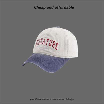Cap Letter Embroidered Two-Tone