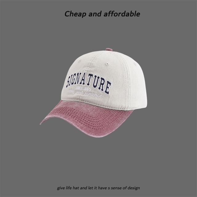 Cap Letter Embroidered Two-Tone
