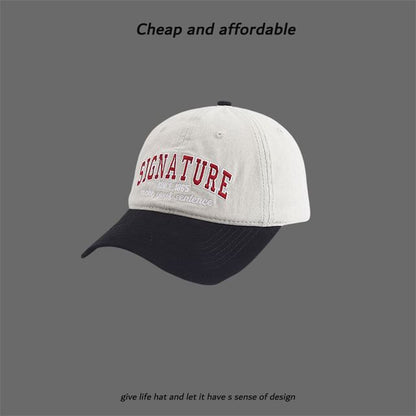 Cap Letter Embroidered Two-Tone