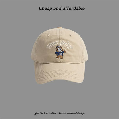 Bear Embroidered Cap