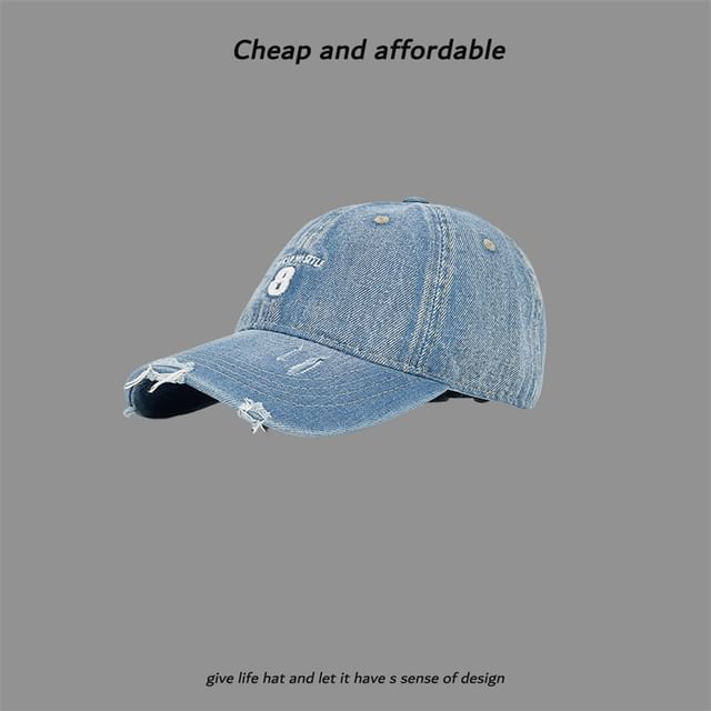 Cap Embroidered Washed Distressed Number