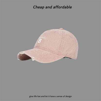 Cap Embroidered Washed Distressed Number