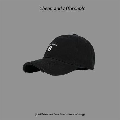 Cap Embroidered Washed Distressed Number