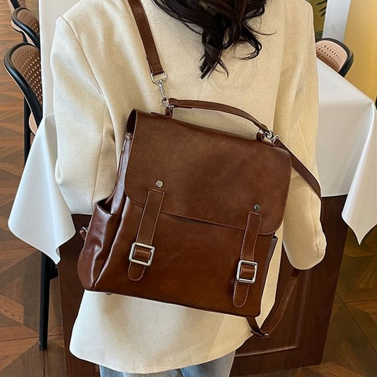 Leather Faux Backpack Satchel