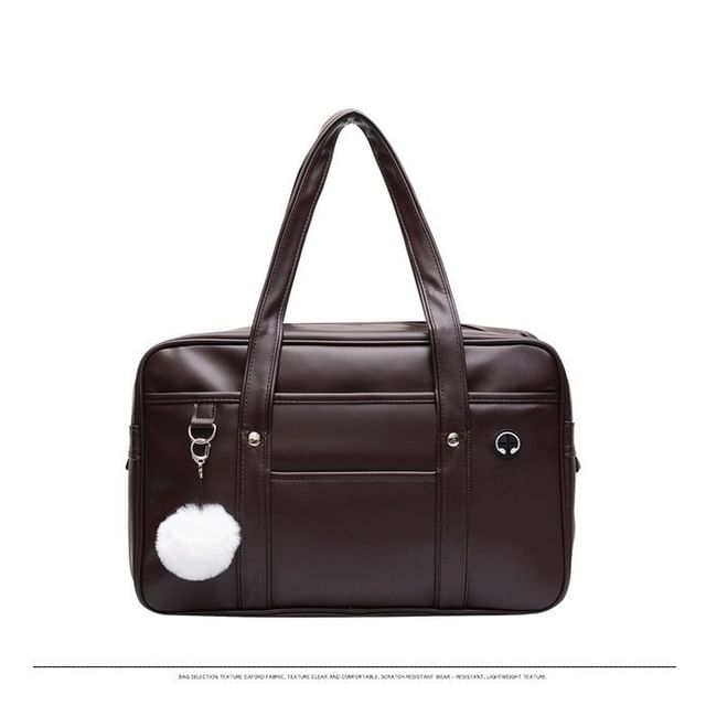 Leather Faux Pocketed Bag Tote