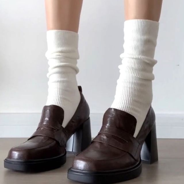 Pumps Heel Loafer Chunky