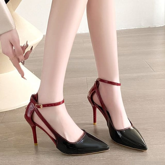 Heel Pumps Strap D'Orsay Gradient Stiletto Ankle