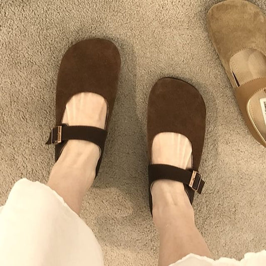 Flats Jane Mary Buckled Plain
