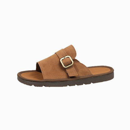 Sandals Plain Buckled Slide
