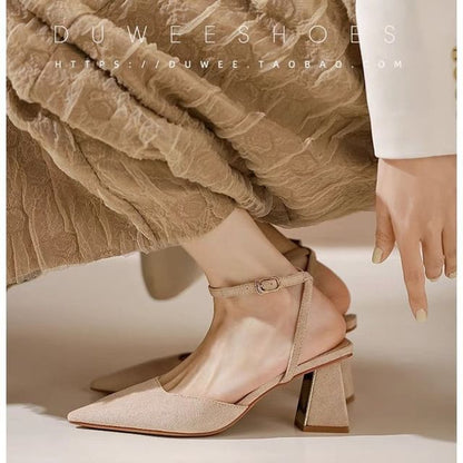Pointed Sandals Toe Slingback Stiletto Heel