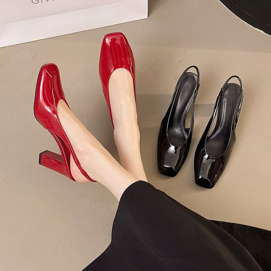 Heel Mules Slingback Chunky