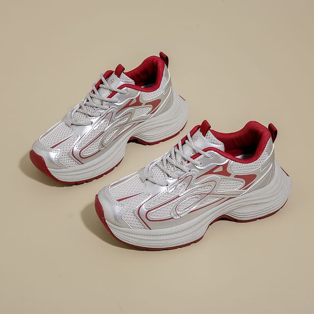 Sneakers Platform Mesh Panel