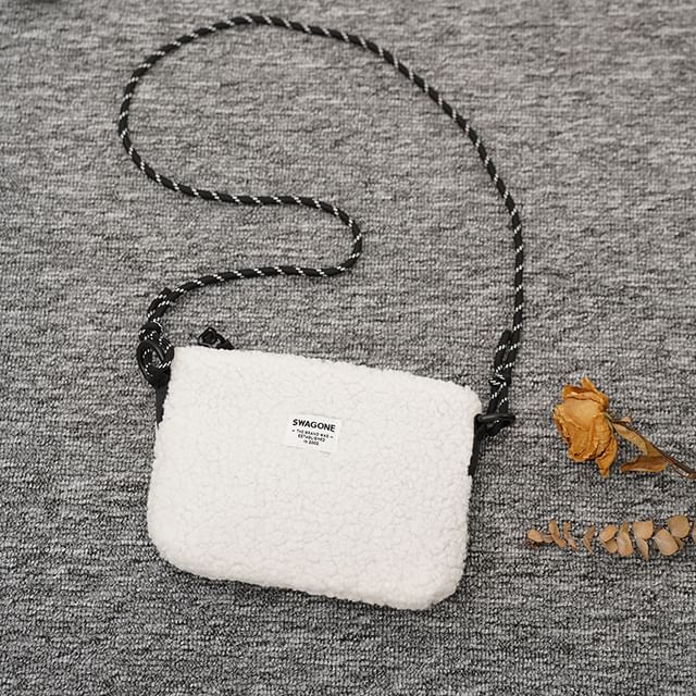 Fleece Crossbody Applique Bag