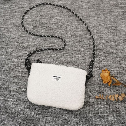 Fleece Crossbody Applique Bag