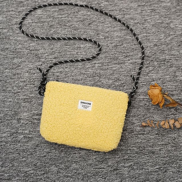 Fleece Crossbody Applique Bag