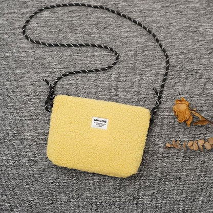 Fleece Crossbody Applique Bag