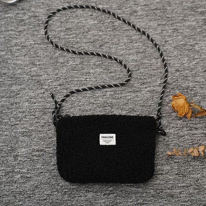 Fleece Crossbody Applique Bag