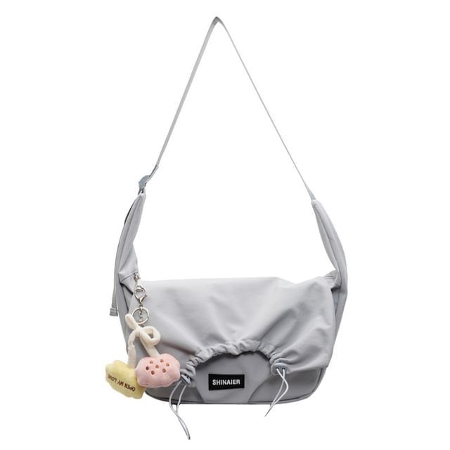 Drawstring Flap Bag Crossbody Plain