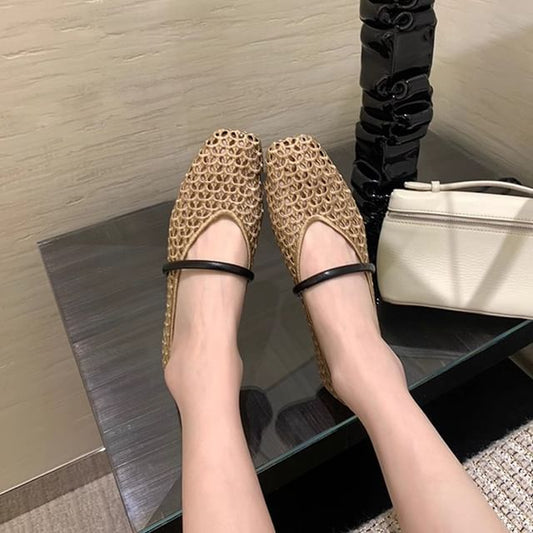 Plain Flats Square Toe Woven