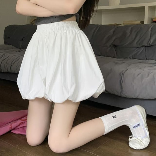 High Shorts Waist Plain Bubble