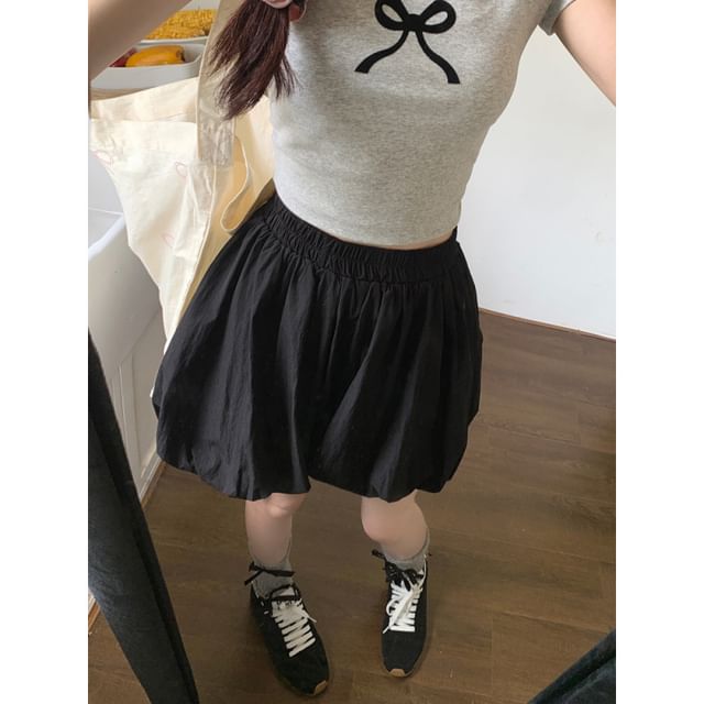 High Shorts Waist Plain Bubble