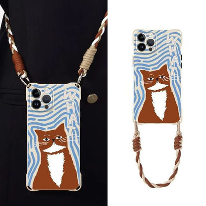 / Case Lanyard Set Cat Phone