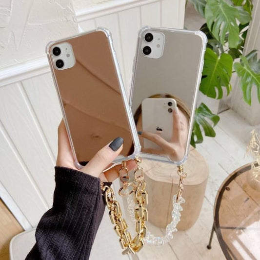Mirrored Case Strap Phone Chain with