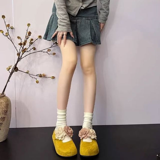 Accent Jane Wedge Floral Leather Mules Hidden Genuine Mary