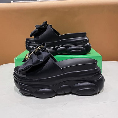 Großhandelsbeispiel Bow Slide Sandalen Plattform