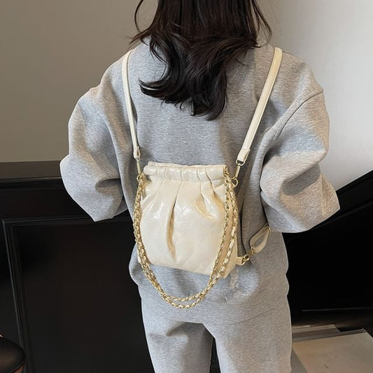 Wholesale SampleMulti-Way Quilted Chain Strap Faux Leather Shoulder Bag
