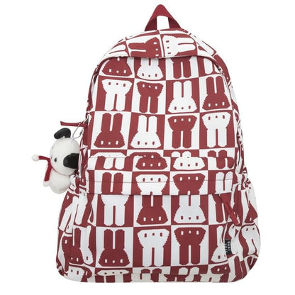 Sample Rabbit Print Multi-Pocket Backpack