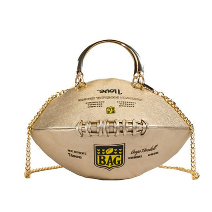Sample Lettering Chain Strap Rugby Crossbody Bag