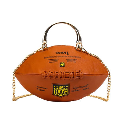 Sample Lettering Chain Strap Rugby Crossbody Bag