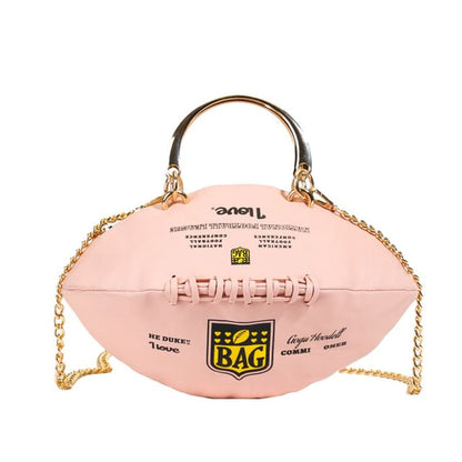 Sample Lettering Chain Strap Rugby Crossbody Bag