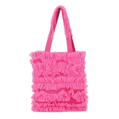 Sample Plain Ruffle Shopper Bag