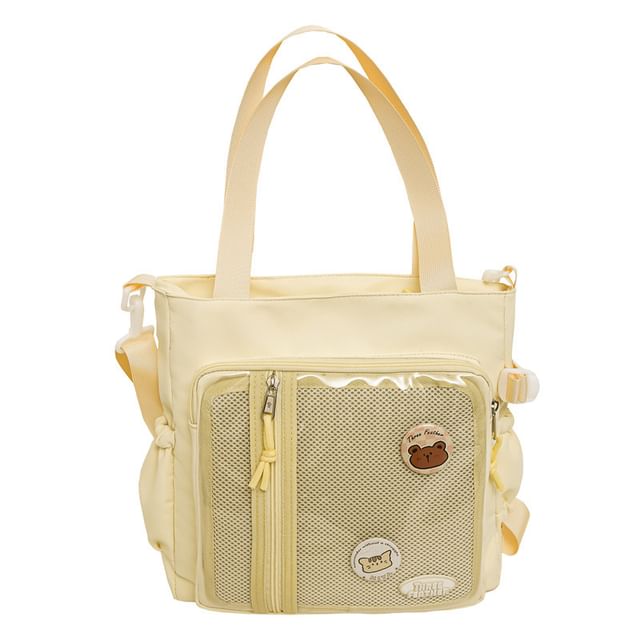 SampleSet: Gingham Multi-Pocket Tote Bag + Badge