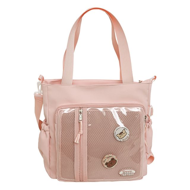 SampleSet: Gingham Multi-Pocket Tote Bag + Badge