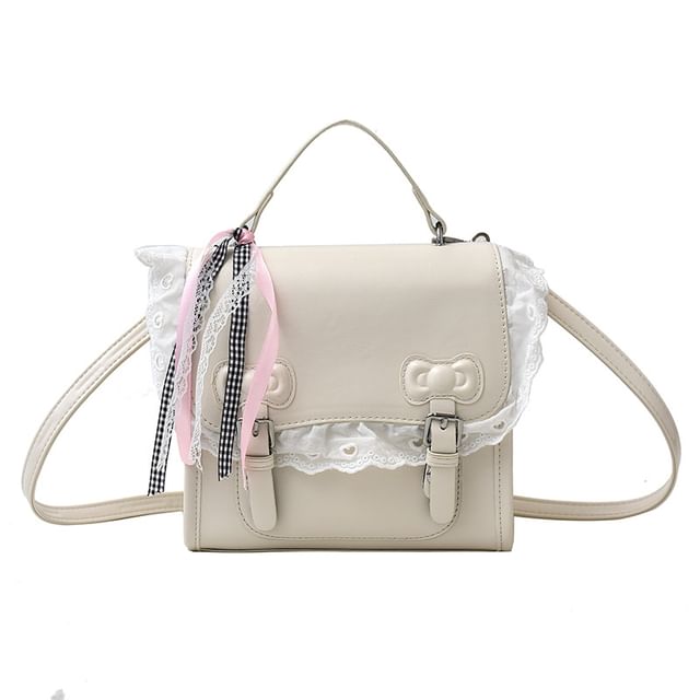 Sample Lace Trim Bow Flap Backpack