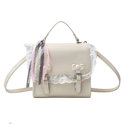 Sample Lace Trim Bow Flap Backpack