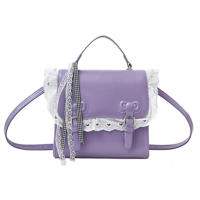 Sample Lace Trim Bow Flap Backpack