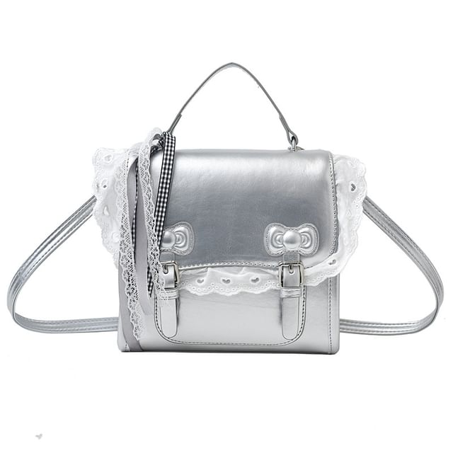 Sample Lace Trim Bow Flap Backpack