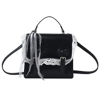 Sample Lace Trim Bow Flap Backpack