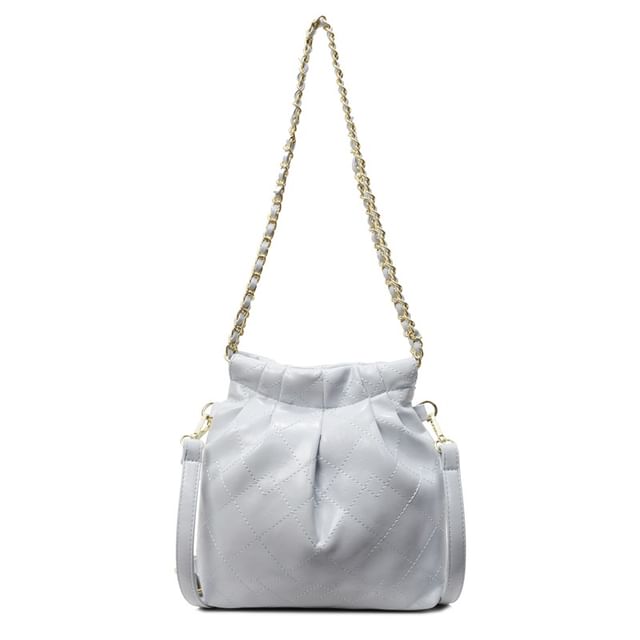 SampleMulti-Way Quilted Chain Strap Faux Leather Shoulder Bag